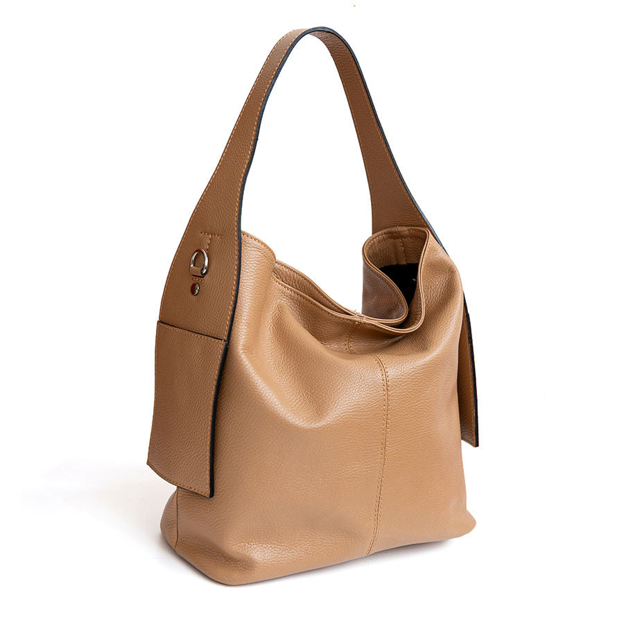 OTTA - Sacca con tasche in pelle biscotto