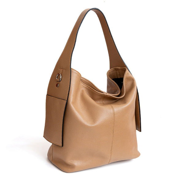 OTTA - Sacca con tasche in pelle biscotto