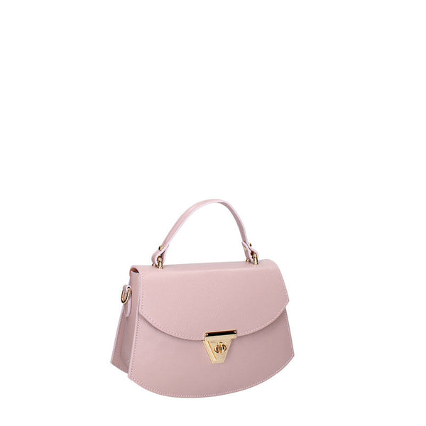 Small Leather Women's Handbag with Twist Closure - 7202. 