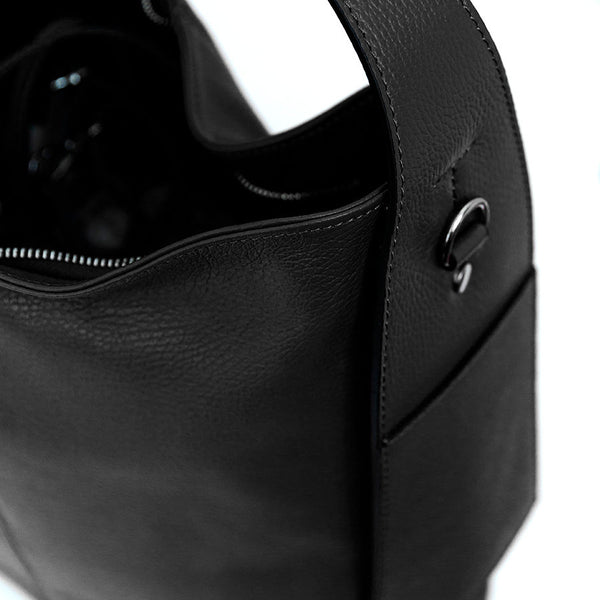 OTTA - Sacca con tasche in pelle nero
