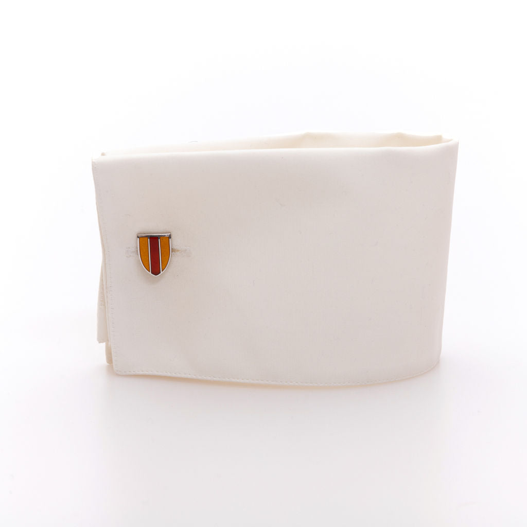 Silver yellow red cufflinks