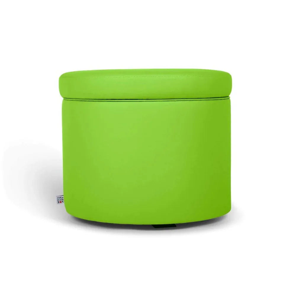PANDORA 50 ROUND ECO, Pouf Contenitore Ecopelle Rotondo 50 h42