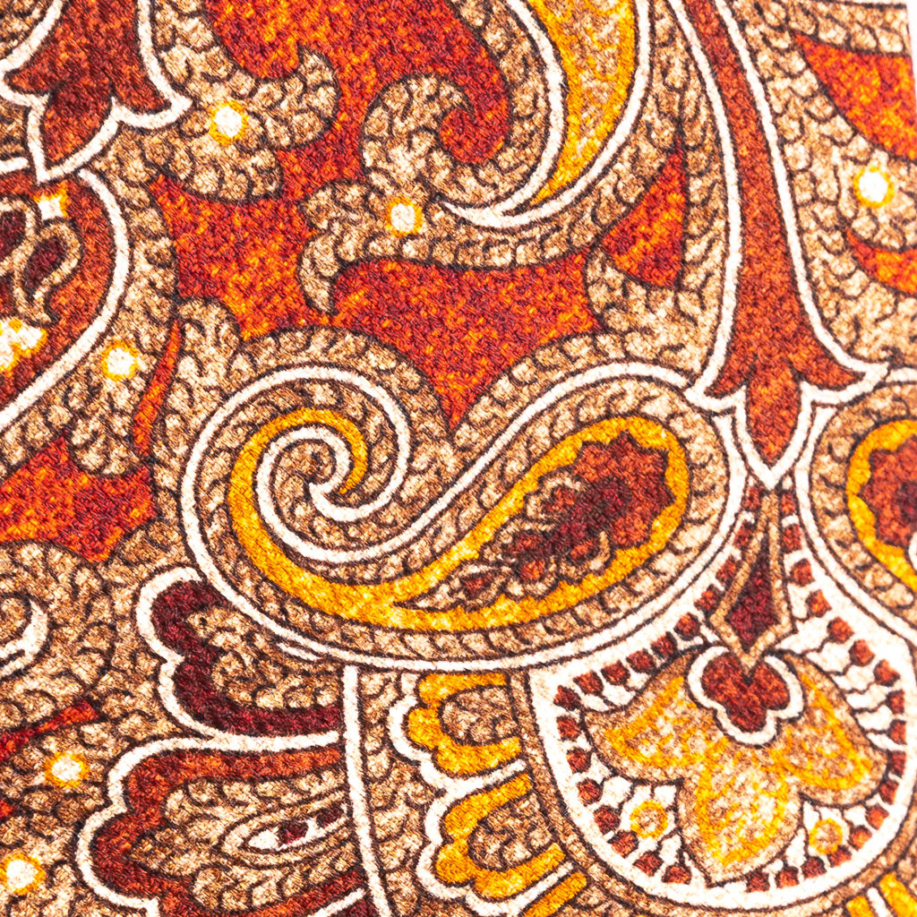 Pure silk tie gold red