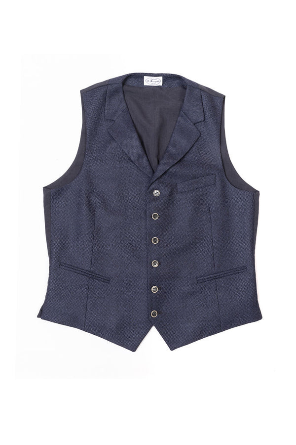 Blue vest with lapels