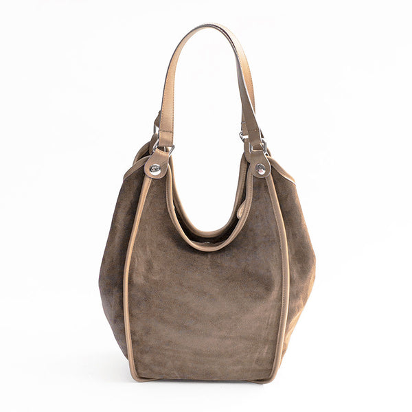 CLEA - Taupe suede and leather bag