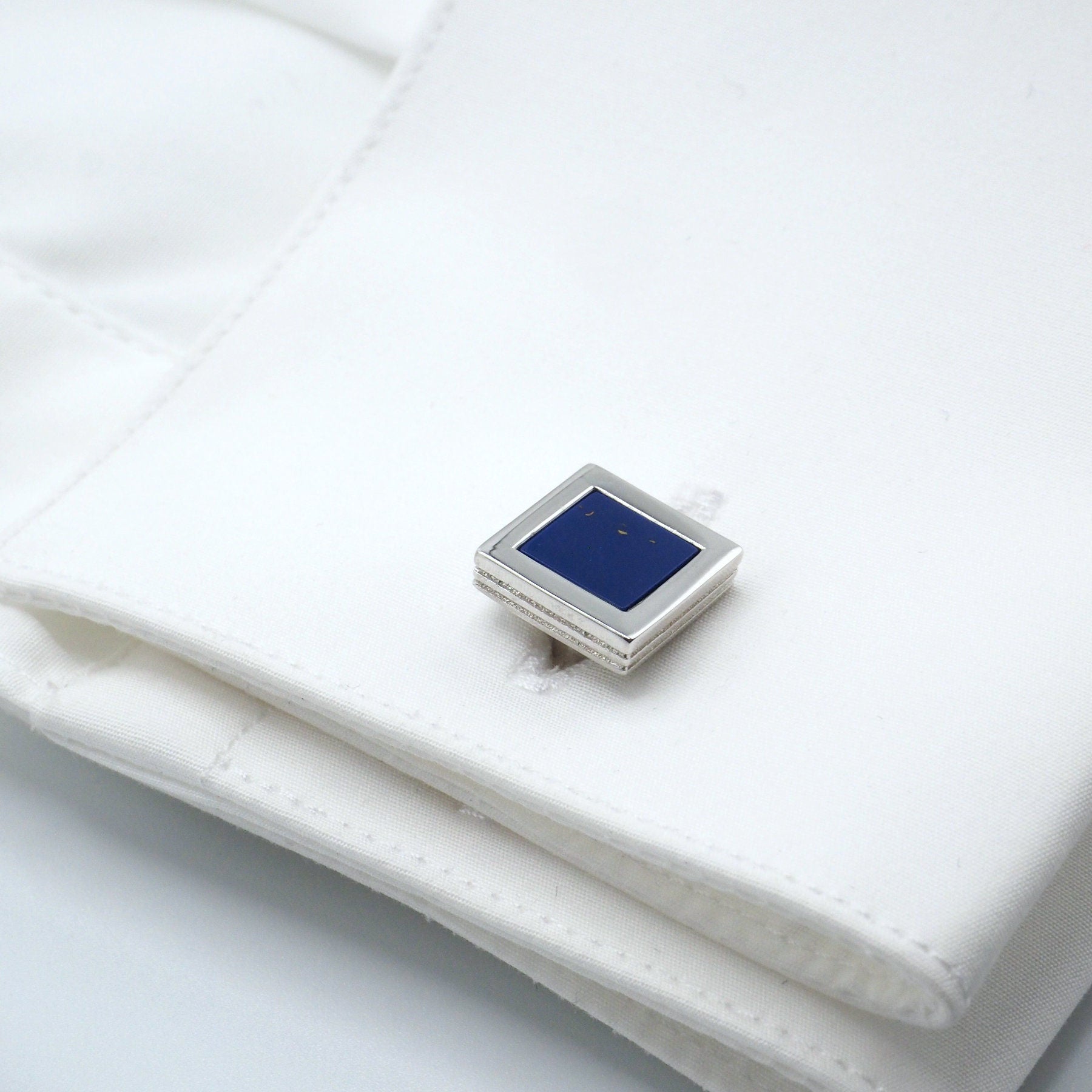 Elegant Blue Square Cufflinks