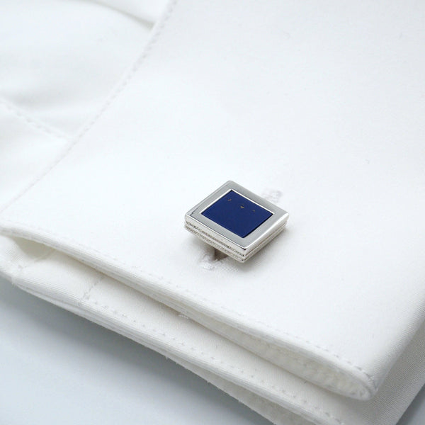 Elegant Blue Square Cufflinks
