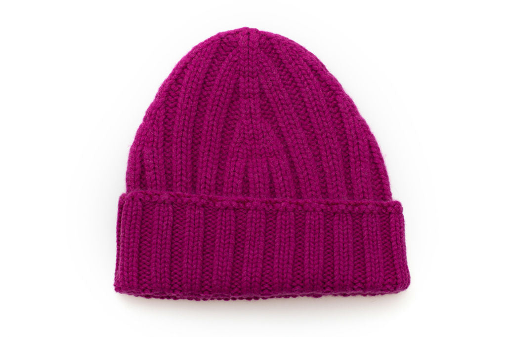 Fuchsia pure cashmere hat