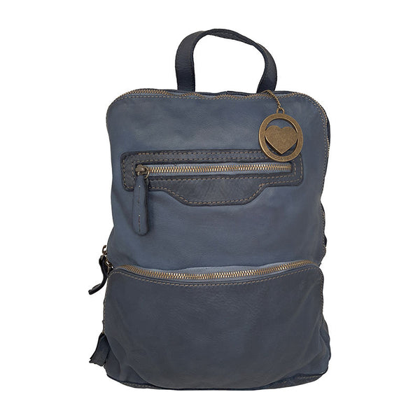 Women's Vintage Style Soft Leather Shoulder Backpack - 27x33x12 Cm - K023 