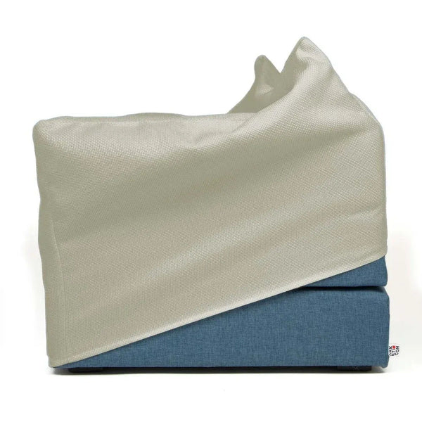 TOUF BLUE, Blue Base Pouf Bed and Pouf Cover 70x63