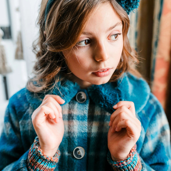 OVERSIZED CHECKED COAT WITH MAXI COLLAR DETAIL