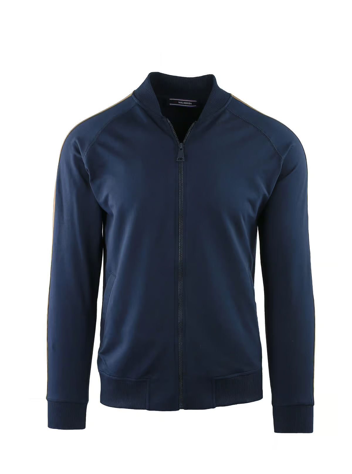 FULL ZIP BOMBER WITH BANDS ON SLEEVES