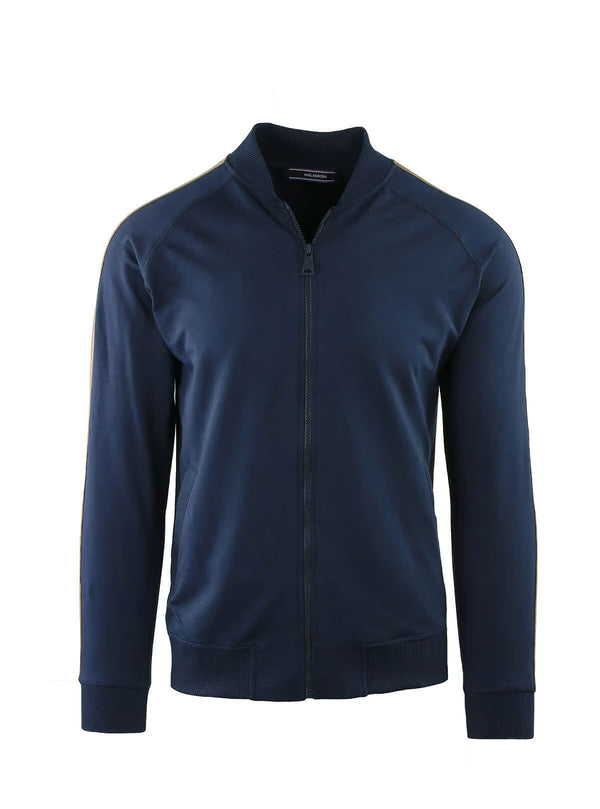 FULL ZIP BOMBER WITH BANDS ON SLEEVES