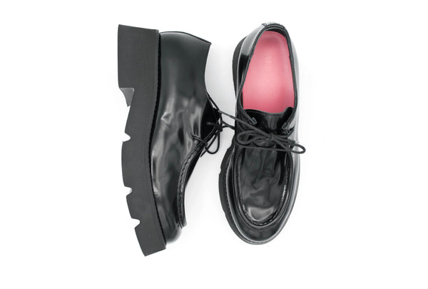 Sofia Black Lace Up Moccasin