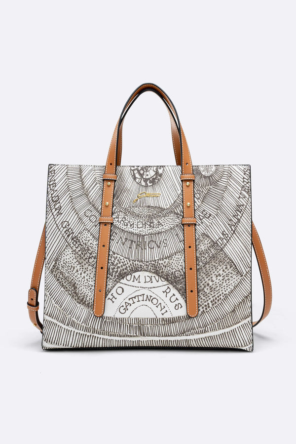 Large Planetarium Ink Sepia Handbag