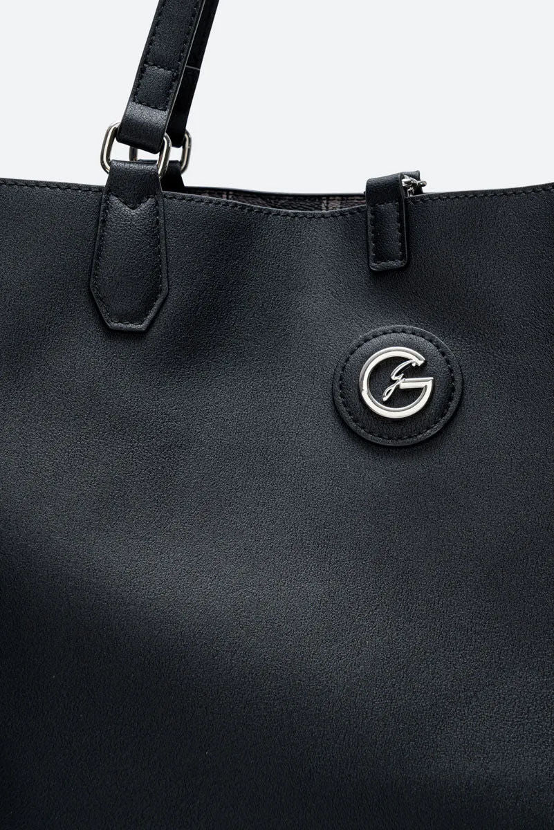 Teodosia Reversible Black shopping bag