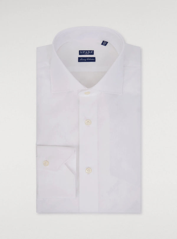 Plain cotton French collar shirt
