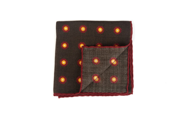 Brown clutch bag in pure wool pattern
