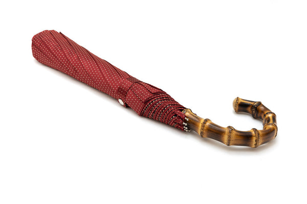 Mario Talarico Folding Umbrella Red Bamboo Handle