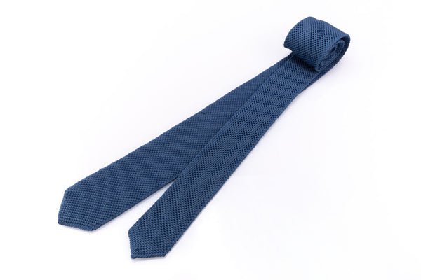 Pure silk denim tricot tie