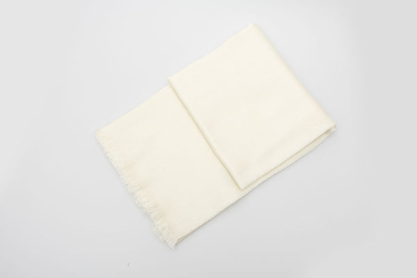 White cashmere silk blend scarf