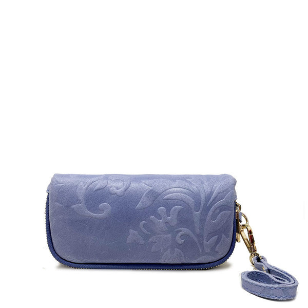 Large wallet in Floral print leather with double zip - 80071. 