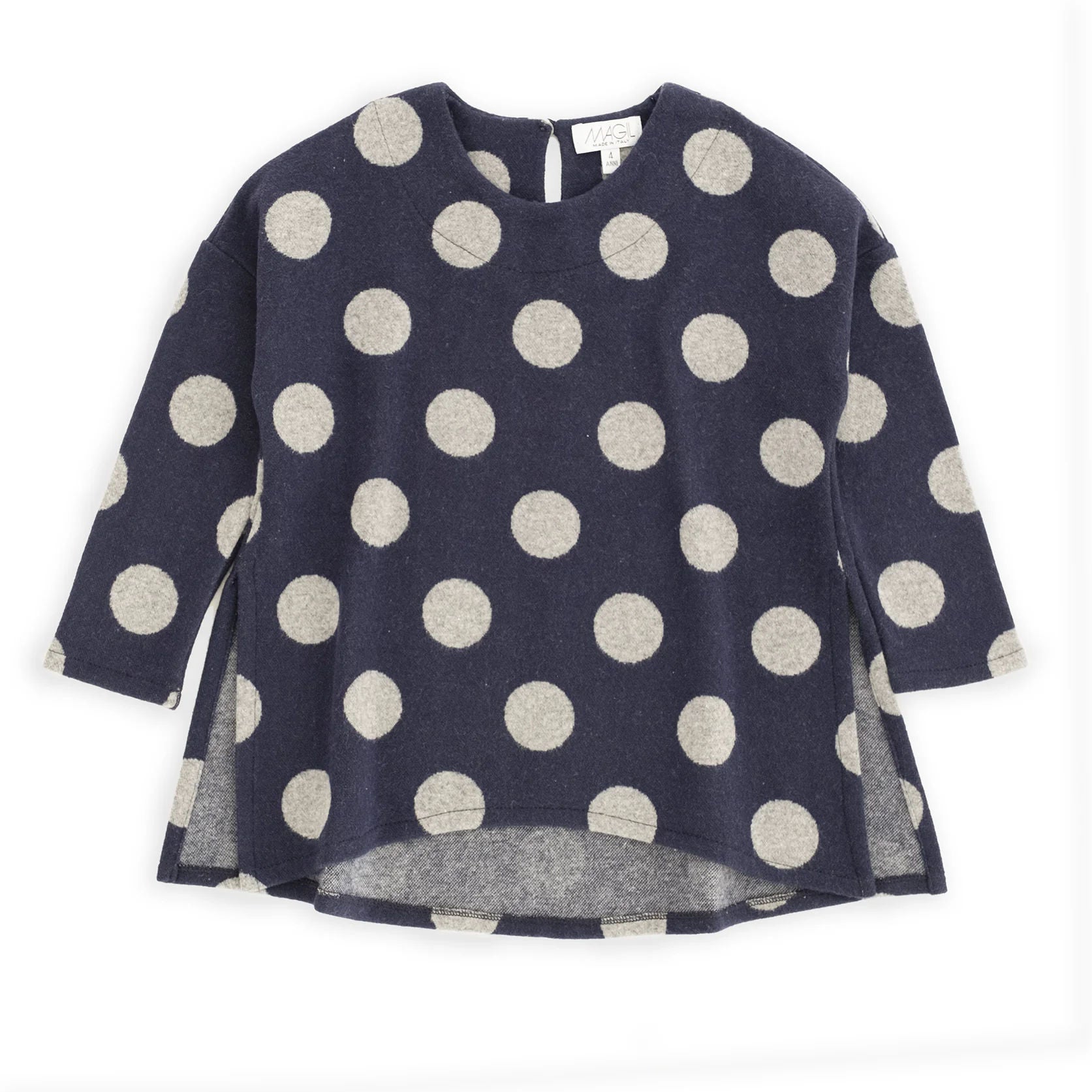 POLKA DOT PATTERN SWEATER WITH POMPOM