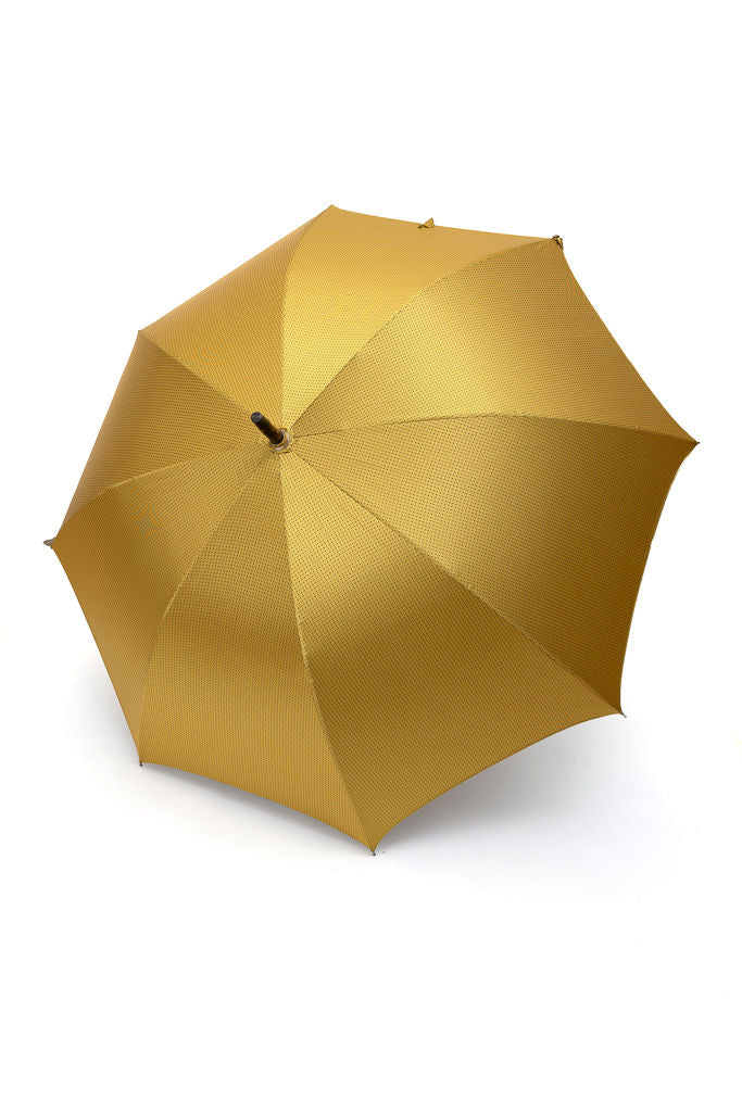 Mario Talarico yellow polka dot umbrella in chestnut wood
