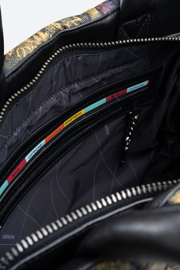 Planetarium Black Quilted Bag