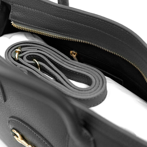LONDON - Black Dollar Leather Bag