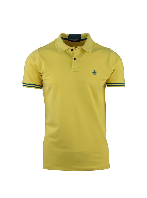 SHORT-SLEEVE PIQUET POLO WITH INLAY ON THE COLLAR