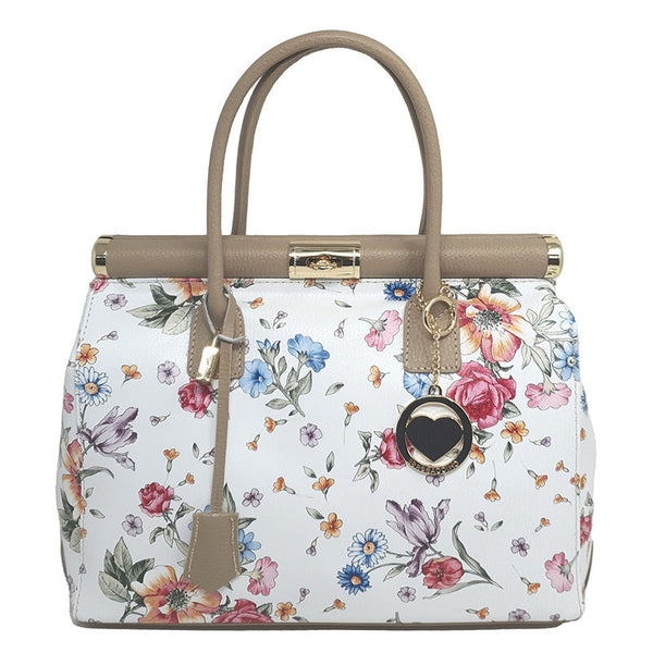 Women's Handbag Bauletto Floral Pattern - Florence 2096. 