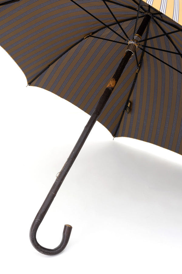 Mario Talarico ochre striped chestnut wood umbrella