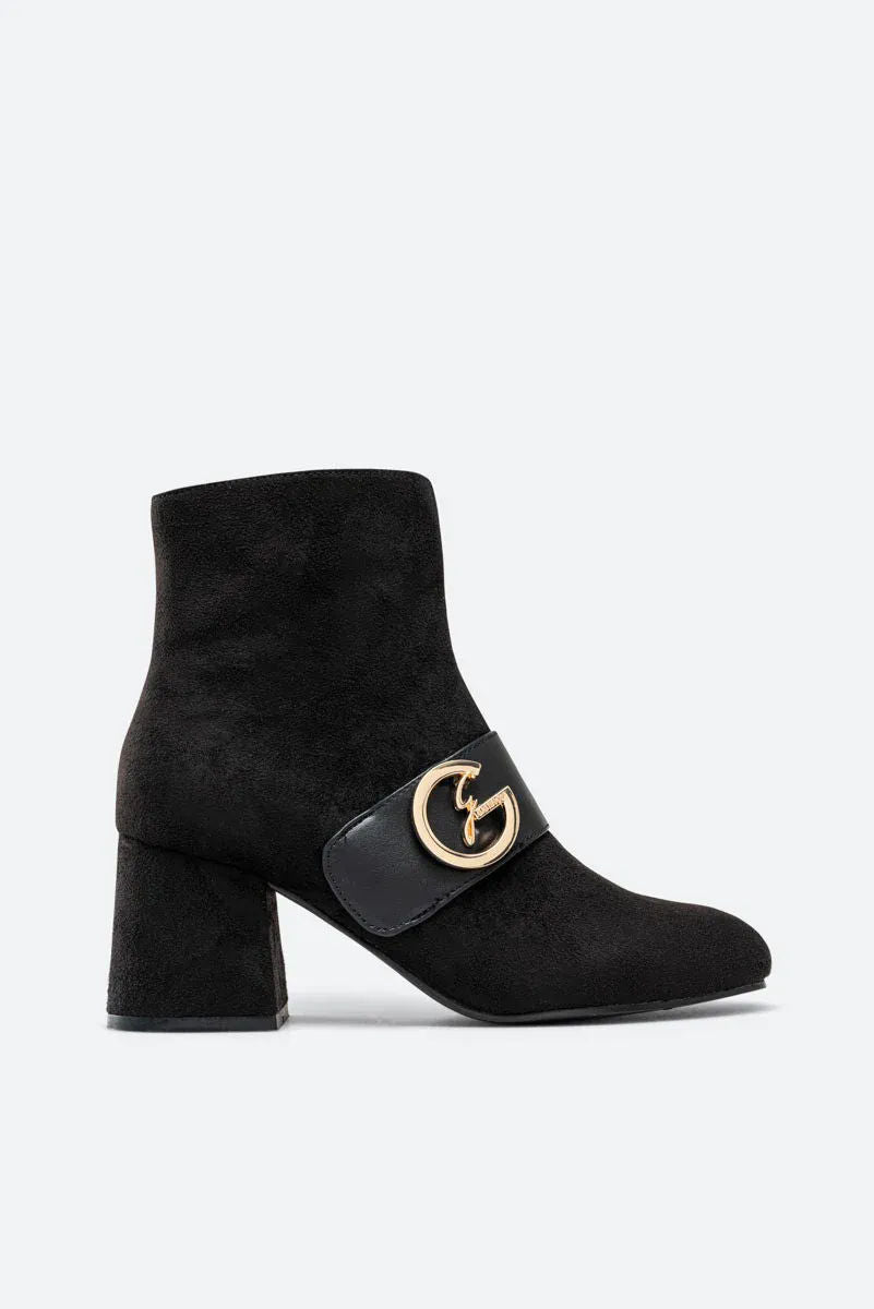 Sidney Black Suede Ankle Boots
