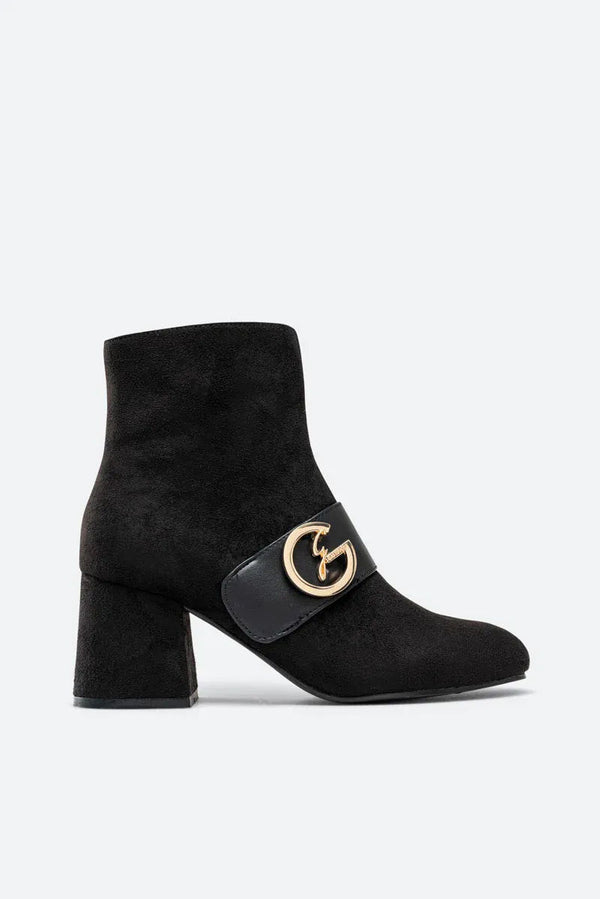 Sidney Black Suede Ankle Boots