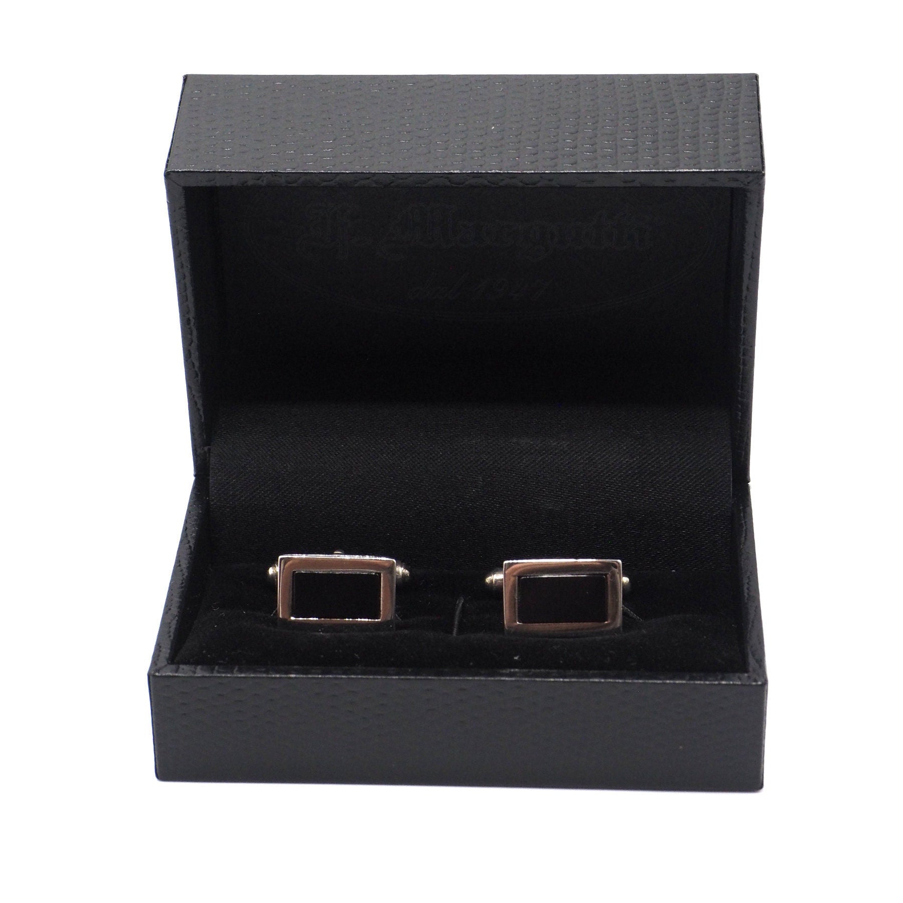 Black rectangular cufflinks