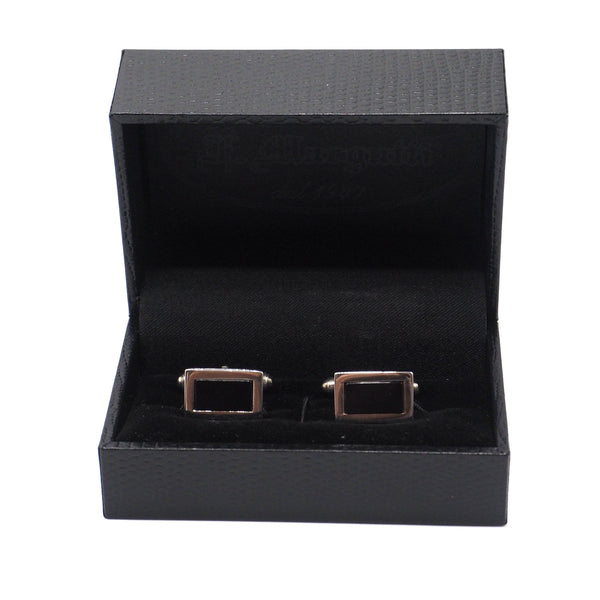 Black rectangular cufflinks