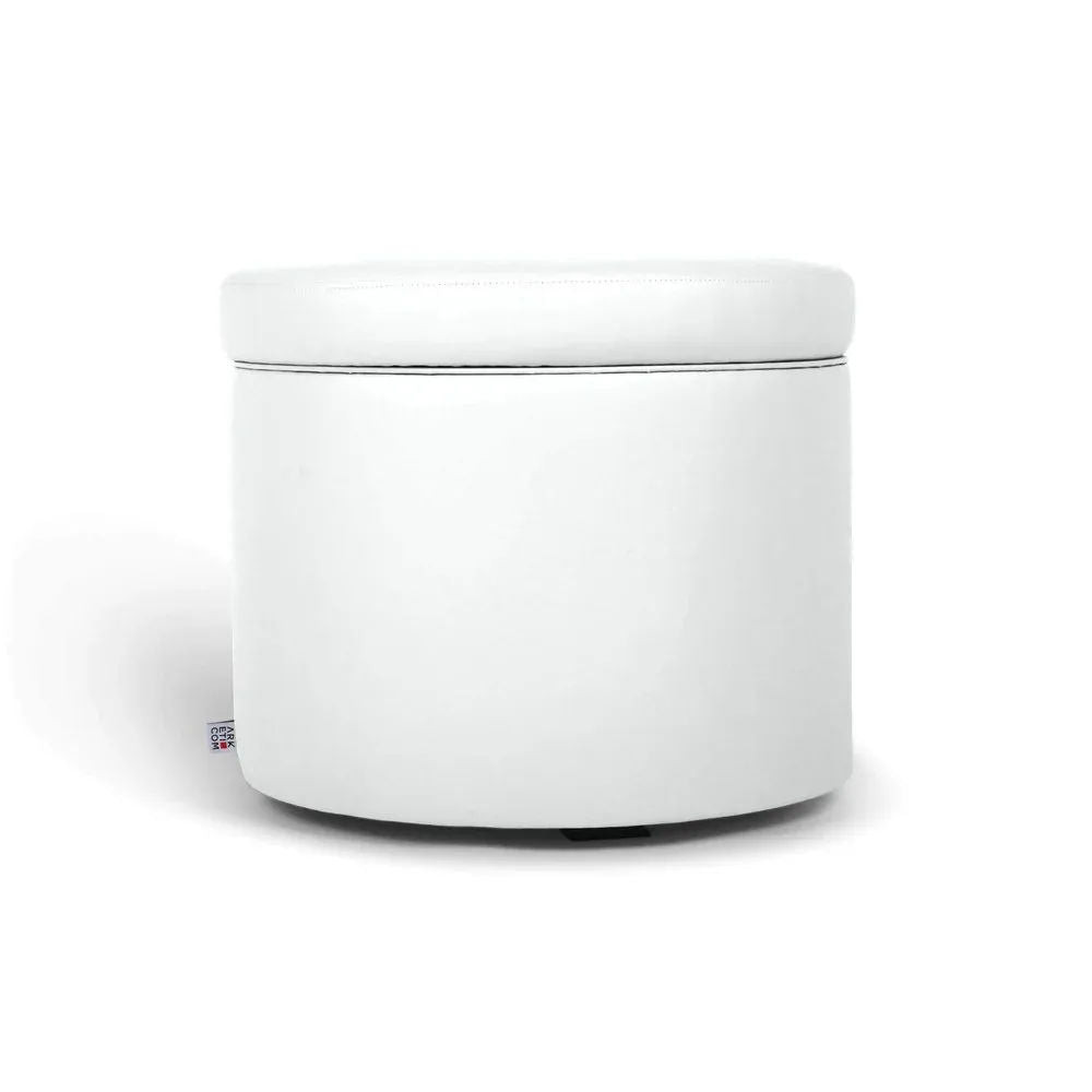 PANDORA 50 ROUND ECO, Pouf Contenitore Ecopelle Rotondo 50 h42