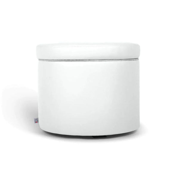 PANDORA 50 ROUND ECO, Pouf Contenitore Ecopelle Rotondo 50 h42