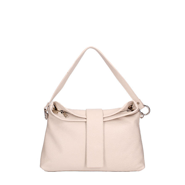 Large leather shoulder bag with central band - 7158. 