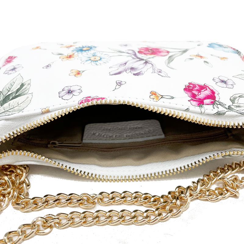 Women's Small Floral Shoulder Clutch Bag with Chain - Seville K057 