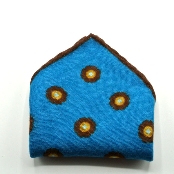 Turquoise clutch bag in pure wool