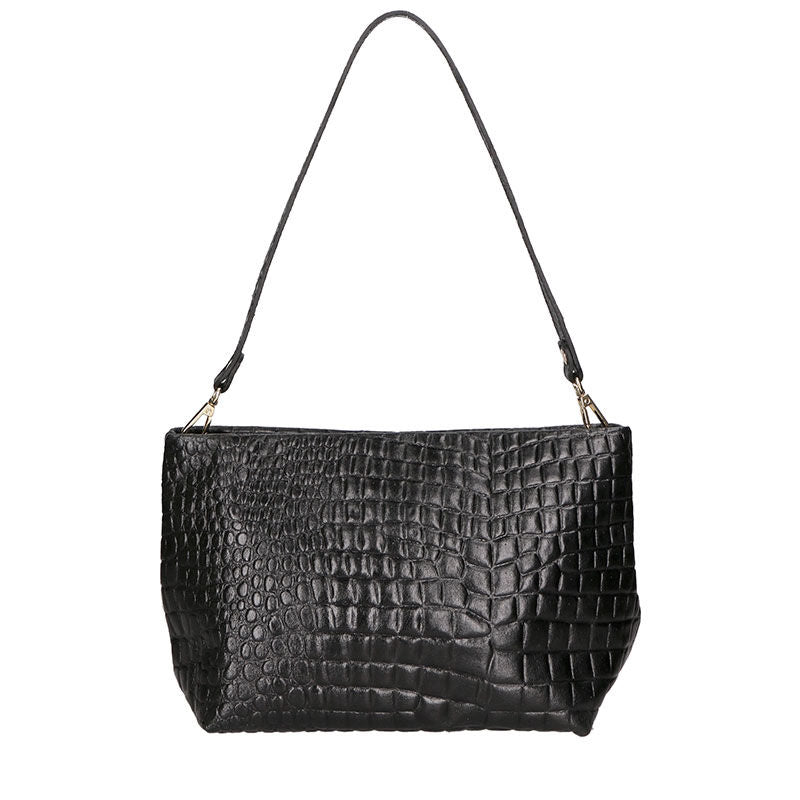 Women's Crocodile Print Leather Handbag - 6498.
