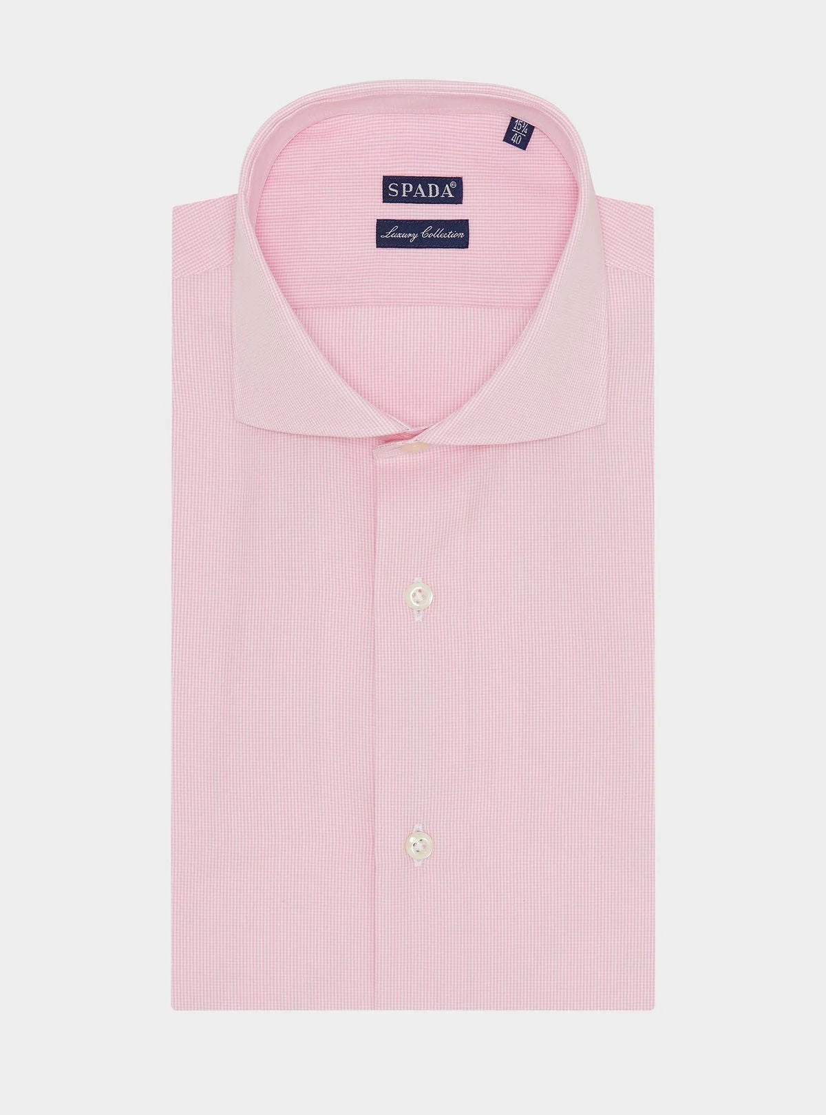 French collar shirt in micro houndstooth cotton