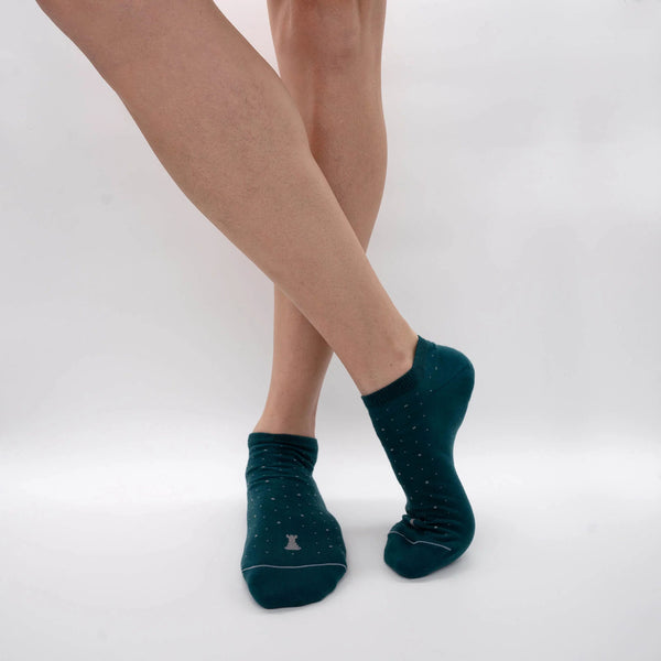 Pure Makò Cotton Ankle Socks - Polka Dots 