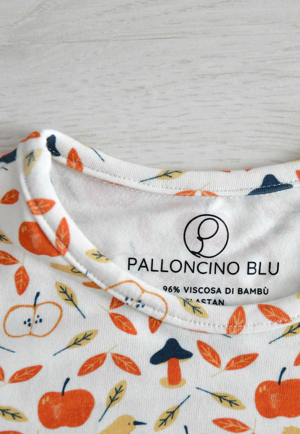 Pigiama due pezzi in bambù - Mele - Palloncino blu