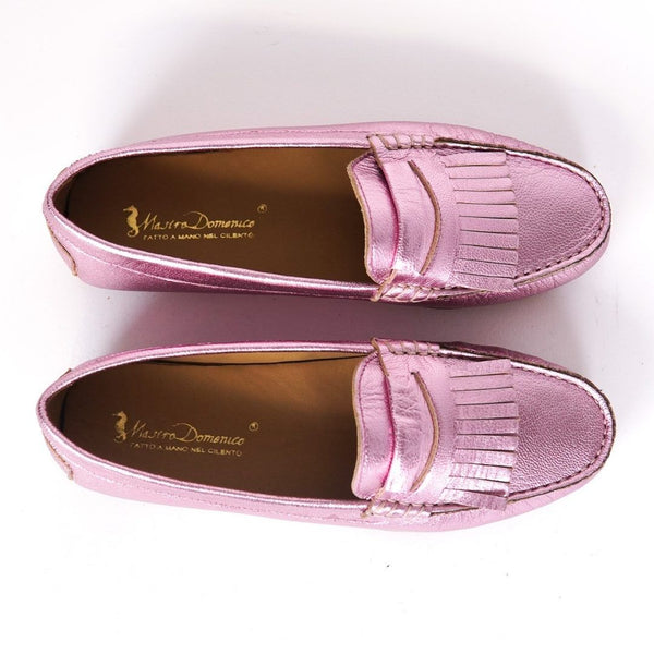 MastroDomenico Women's Handmade Moccasins - Pink Tourmaline
