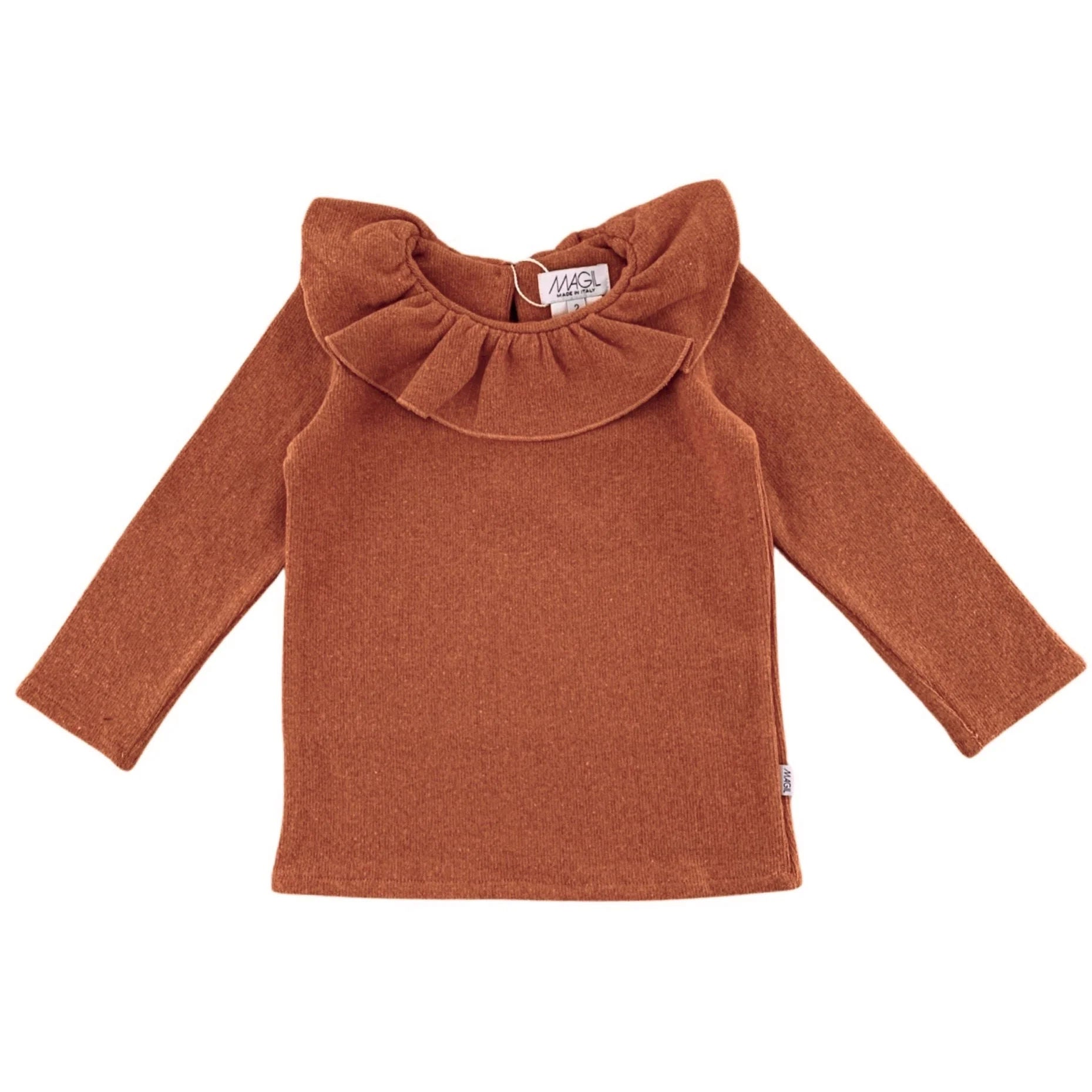 WARM COTTON SWEATER WITH COROLLA COLLAR