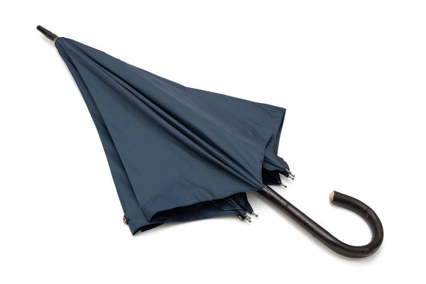 Mario Talarico umbrella solid blue in chestnut wood