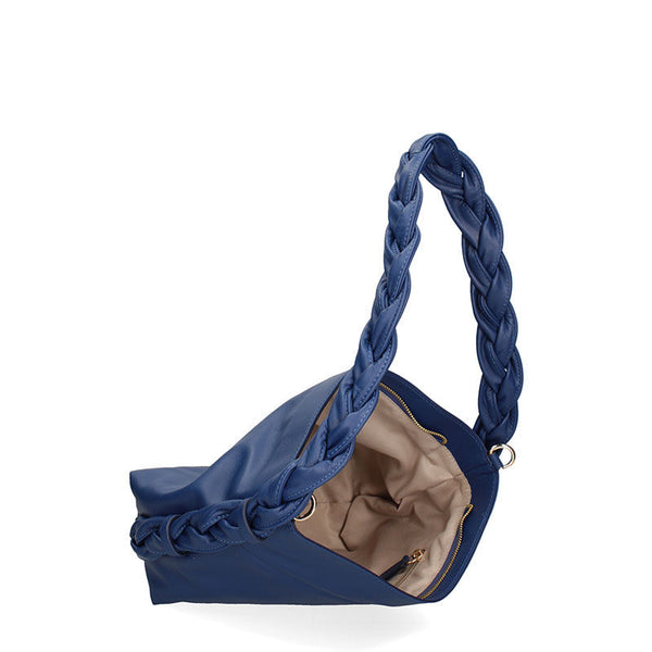 Women's leather bag with braided handle - 07170. 